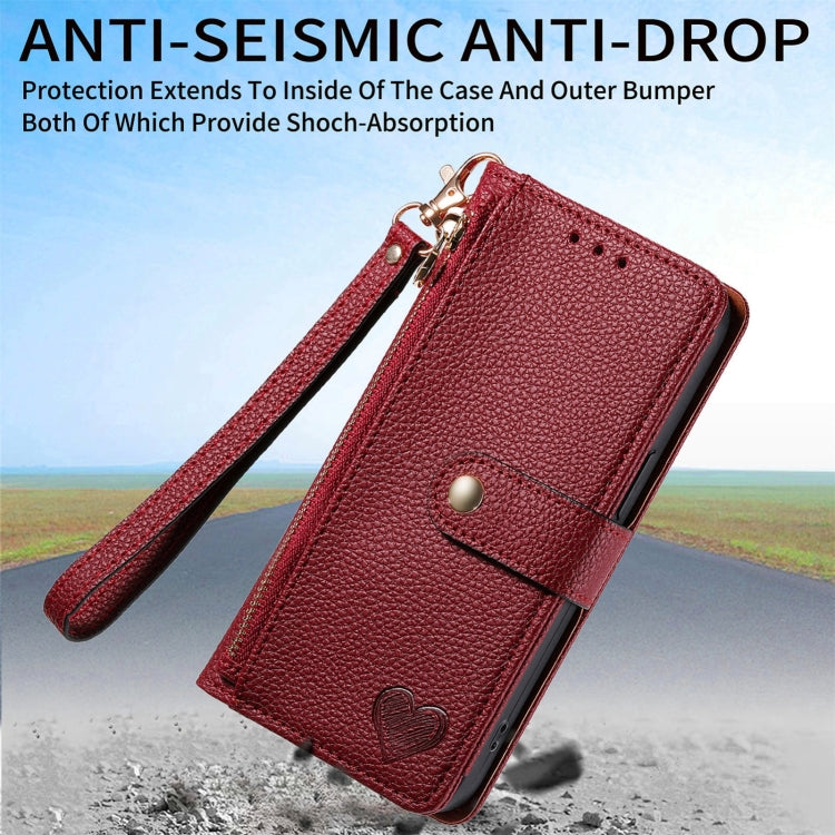 Love Zipper Lanyard Leather Phone Case, For Samsung Galaxy A57 5G, For Samsung Galaxy A37 5G, For Samsung Galaxy S25 Edge 5G, For Samsung Galaxy A56 5G