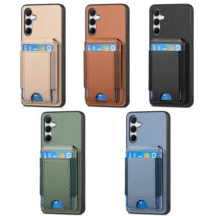 Carbon Fiber Vertical Flip Wallet Stand Phone Case, For Samsung Galaxy S8+