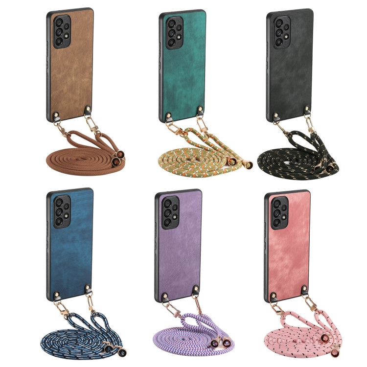 Vintage Leather PC Back Cover Phone Case with Crossbody Strap, For Samsung Galaxy A53, For Samsung Galaxy A52 5G / 4G, For Samsung Galaxy A72 5G / 4G, For Samsung Galaxy Note20 Ultra