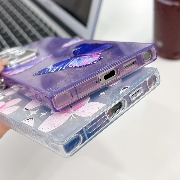 Plating Texture Butterfly TPU Phone Case with Glitter Lens Film, For Samsung Galaxy A25 5G, For Samsung Galaxy A54 5G, For Samsung Galaxy S23 Ultra 5G