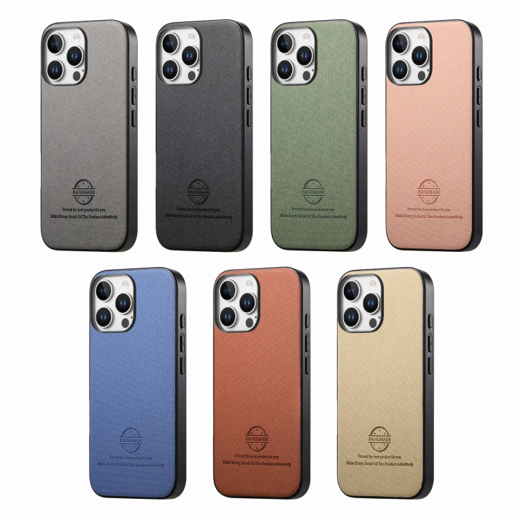 Twill Fabric Leather Skin Back Phone Case, For iPhone 14 Plus, For iPhone 14, For iPhone 14 Pro