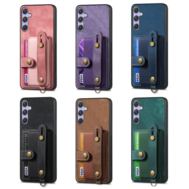 Retro Cross Wristband Wallet Leather Back Phone Case, For Samsung Galaxy A57 5G, For Samsung Galaxy A37 5G, For Samsung Galaxy S25 Edge 5G, For Samsung Galaxy A56 5G