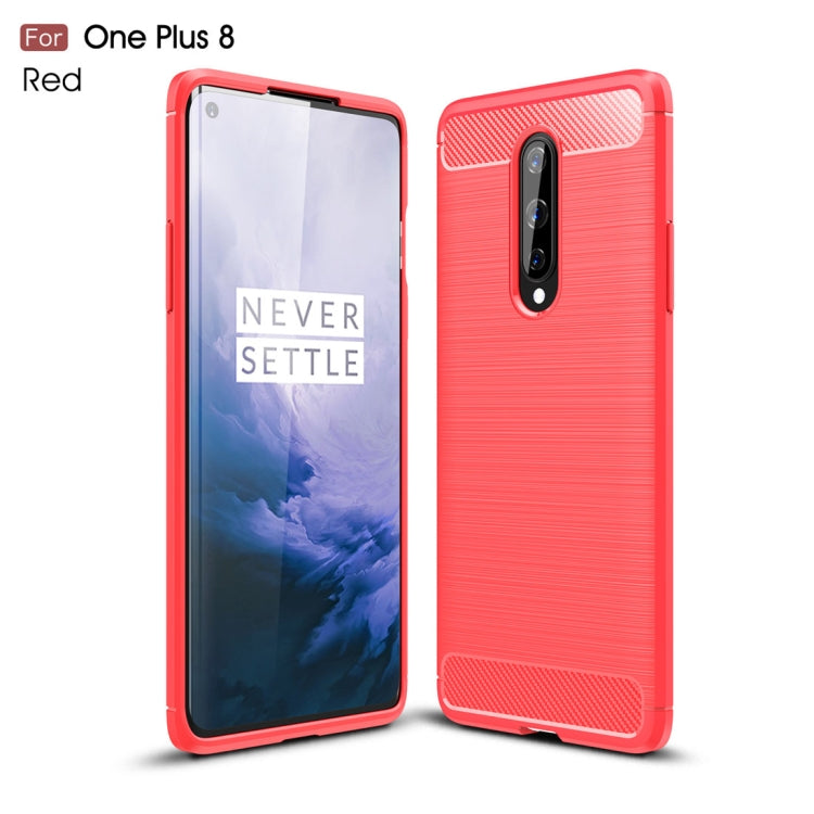 For OnePlus 8 Brushed Texture Carbon Fiber Shockproof TPU Case, For OnePlus 8