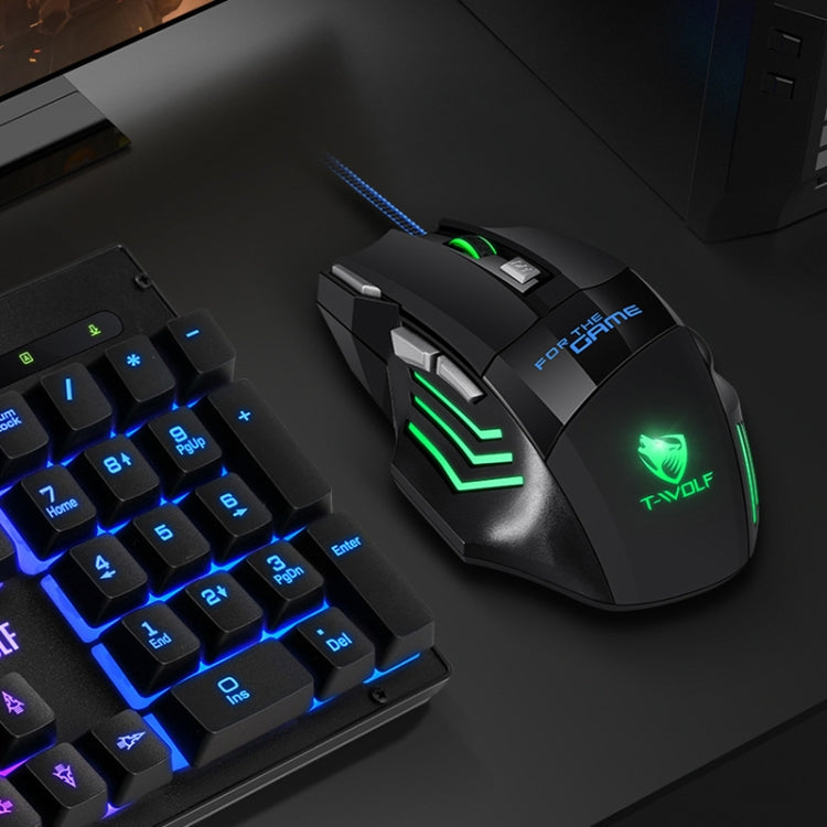 T-WOLF M1 7-keys RGB Atmosphere Light USB Gaming Wired Mouse