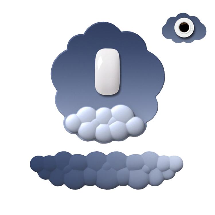 3pcs / Set Cloudy Gradient Memory Foam Silicone Wrist And Keyboard Mouse Pad