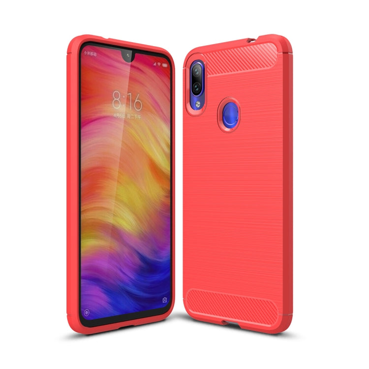 Brushed Texture Carbon Fiber TPU Case for Xiaomi Redmi Note 7 / Redmi Note 7 Pro, For Redmi Note 7, Xiaomi Redmi Note 7
