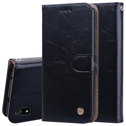 Business Style Oil Wax Texture Horizontal Flip Leather Case for Xiaomi Redmi 7A, with Holder & Card Slots & Wallet, For Xiaomi Redmi 7A