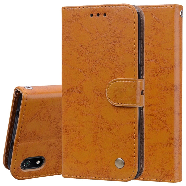 Business Style Oil Wax Texture Horizontal Flip Leather Case for Xiaomi Redmi 7A, with Holder & Card Slots & Wallet, For Xiaomi Redmi 7A