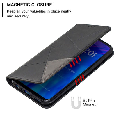 Rhombus Texture Horizontal Flip Magnetic Leather Case with Holder & Card Slots & Wallet, For Huawei P Smart Z / Y9 Prime (2019), For Huawei P Smart 2019 / Honor 10 Lite, For Huawei P Smart+ 2019 / Honor 10i (Honor 20 lite), For Huawei P Smart (Enjoy 7S...