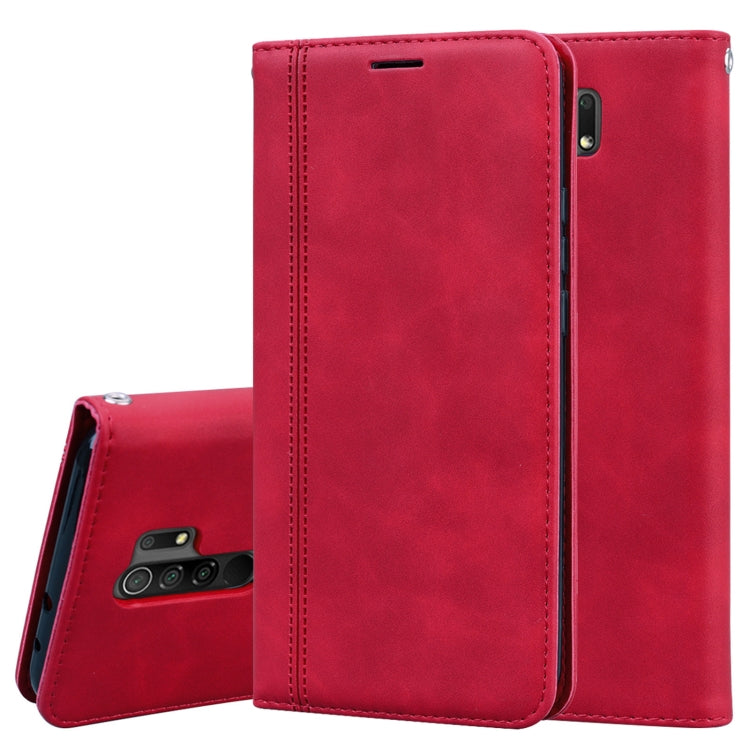 Frosted Business Magnetic Horizontal Flip PU Leather Case with Holder & Card Slot & Lanyard, For Xiaomi Redmi 9, For Xiaomi Redmi 9A, For Xiaomi Redmi 9C, For Xiaomi Poco X3 NFC