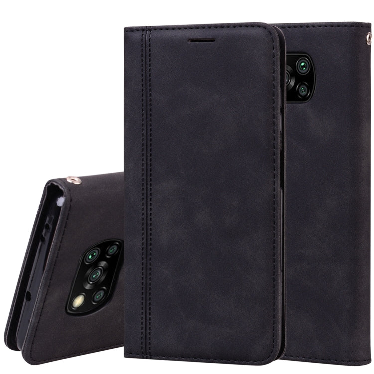 Frosted Business Magnetic Horizontal Flip PU Leather Case with Holder & Card Slot & Lanyard, For Xiaomi Redmi 9, For Xiaomi Redmi 9A, For Xiaomi Redmi 9C, For Xiaomi Poco X3 NFC