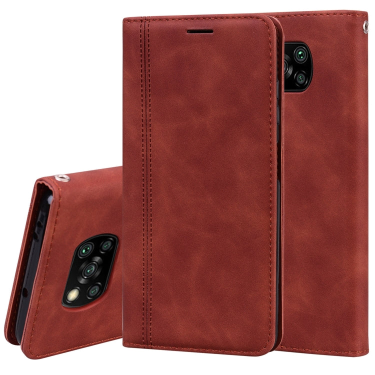 Frosted Business Magnetic Horizontal Flip PU Leather Case with Holder & Card Slot & Lanyard, For Xiaomi Redmi 9, For Xiaomi Redmi 9A, For Xiaomi Redmi 9C, For Xiaomi Poco X3 NFC