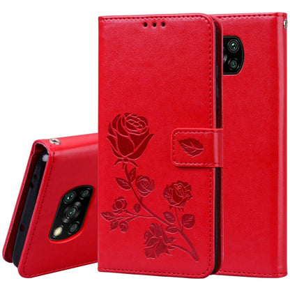 Rose Embossed Horizontal Flip PU Leather Case with Holder & Card Slots & Wallet, For Xiaomi Poco X3 NFC