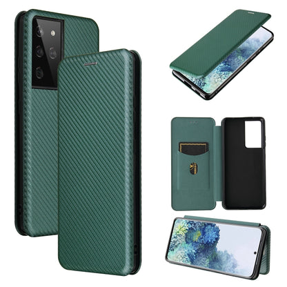 Carbon Fiber Texture Magnetic Horizontal Flip TPU + PC + PU Leather Case with Card Slot, For Huawei Mate 40, For vivo V20 Pro 5G, For Samsung Galaxy S21 Ultra 5G, For LG K52 / K62