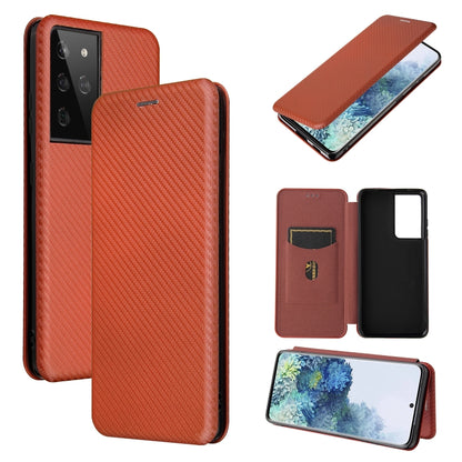 Carbon Fiber Texture Magnetic Horizontal Flip TPU + PC + PU Leather Case with Card Slot, For Huawei Mate 40, For vivo V20 Pro 5G, For Samsung Galaxy S21 Ultra 5G, For LG K52 / K62