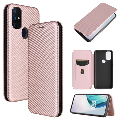 Carbon Fiber Texture Magnetic Horizontal Flip TPU + PC + PU Leather Case with Card Slot, For Motorola One 5G / Moto G 5G Plus, For Huawei Mate 40 Pro, For OnePlus Nord N10 5G, For OnePlus Nord N100