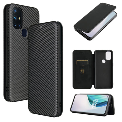 Carbon Fiber Texture Magnetic Horizontal Flip TPU + PC + PU Leather Case with Card Slot, For Motorola One 5G / Moto G 5G Plus, For Huawei Mate 40 Pro, For OnePlus Nord N10 5G, For OnePlus Nord N100