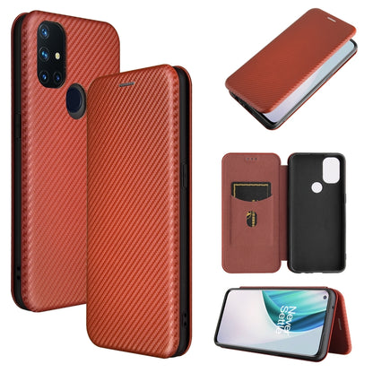 Carbon Fiber Texture Magnetic Horizontal Flip TPU + PC + PU Leather Case with Card Slot, For Motorola One 5G / Moto G 5G Plus, For Huawei Mate 40 Pro, For OnePlus Nord N10 5G, For OnePlus Nord N100