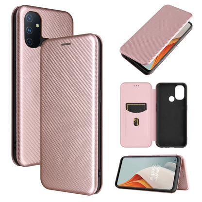 Carbon Fiber Texture Magnetic Horizontal Flip TPU + PC + PU Leather Case with Card Slot, For Motorola One 5G / Moto G 5G Plus, For Huawei Mate 40 Pro, For OnePlus Nord N10 5G, For OnePlus Nord N100