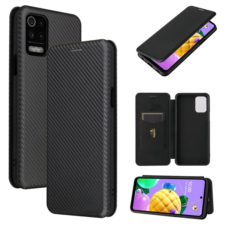 Carbon Fiber Texture Magnetic Horizontal Flip TPU + PC + PU Leather Case with Card Slot, For Huawei Mate 40, For vivo V20 Pro 5G, For Samsung Galaxy S21 Ultra 5G, For LG K52 / K62