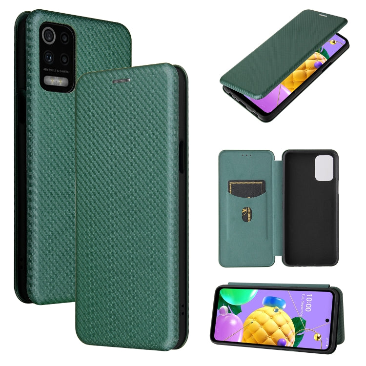 Carbon Fiber Texture Magnetic Horizontal Flip TPU + PC + PU Leather Case with Card Slot, For Huawei Mate 40, For vivo V20 Pro 5G, For Samsung Galaxy S21 Ultra 5G, For LG K52 / K62