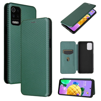 Carbon Fiber Texture Magnetic Horizontal Flip TPU + PC + PU Leather Case with Card Slot, For Huawei Mate 40, For vivo V20 Pro 5G, For Samsung Galaxy S21 Ultra 5G, For LG K52 / K62