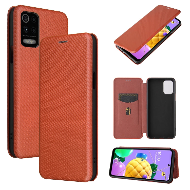 Carbon Fiber Texture Magnetic Horizontal Flip TPU + PC + PU Leather Case with Card Slot, For Huawei Mate 40, For vivo V20 Pro 5G, For Samsung Galaxy S21 Ultra 5G, For LG K52 / K62