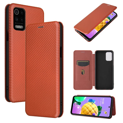 Carbon Fiber Texture Magnetic Horizontal Flip TPU + PC + PU Leather Case with Card Slot, For Huawei Mate 40, For vivo V20 Pro 5G, For Samsung Galaxy S21 Ultra 5G, For LG K52 / K62