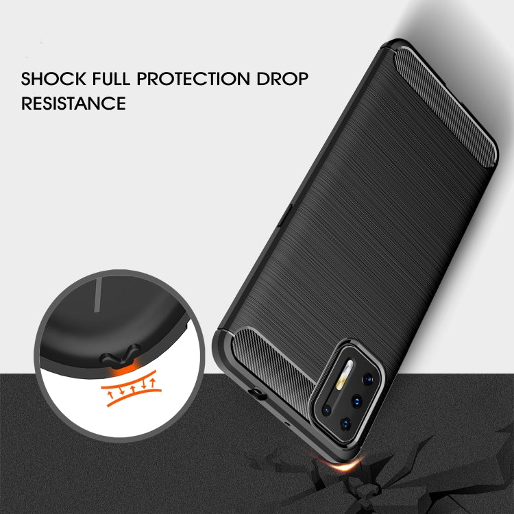 Brushed Texture Carbon Fiber TPU Case, For Motorola Moto G9 Plus, For Motorola One Fusion