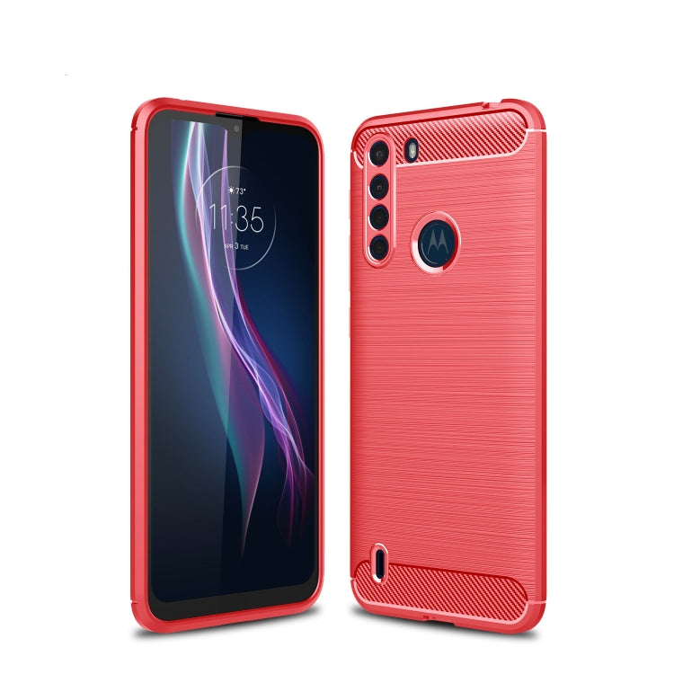 Brushed Texture Carbon Fiber TPU Case, For Motorola Moto G9 Plus, For Motorola One Fusion