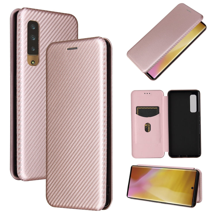 Carbon Fiber Texture Magnetic Horizontal Flip TPU + PC + PU Leather Case with Card Slot, For DOOGEE N30, For Fujitsu Arrows NX9 F-52A, For Oukitel WP5 / WP5 Pro, For Motorola Moto G9 Power, For LG K92 5G