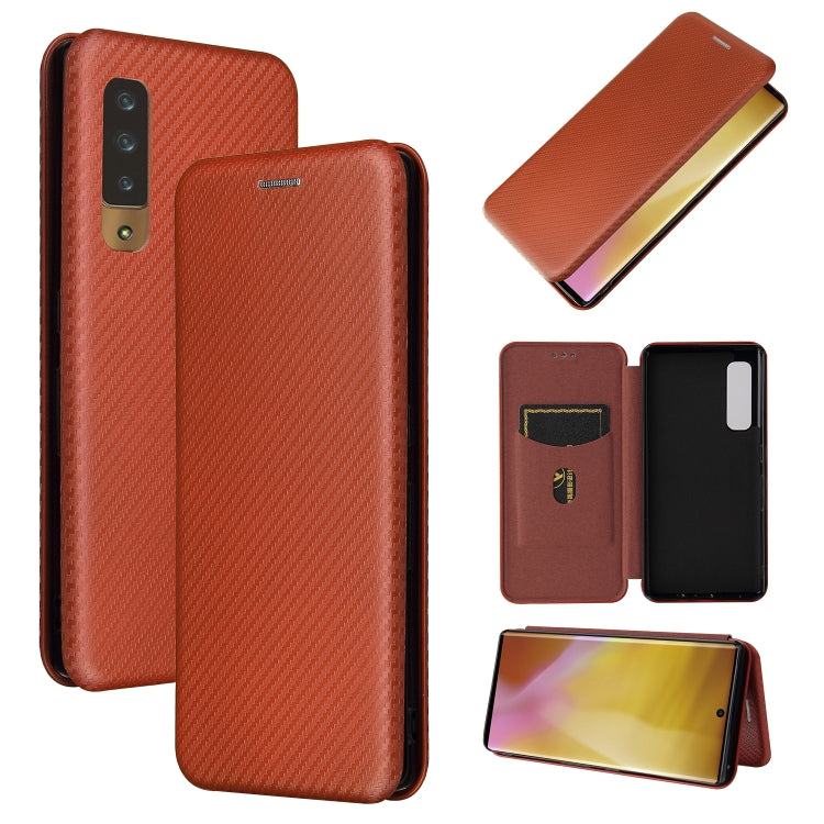 Carbon Fiber Texture Magnetic Horizontal Flip TPU + PC + PU Leather Case with Card Slot, For DOOGEE N30, For Fujitsu Arrows NX9 F-52A, For Oukitel WP5 / WP5 Pro, For Motorola Moto G9 Power, For LG K92 5G