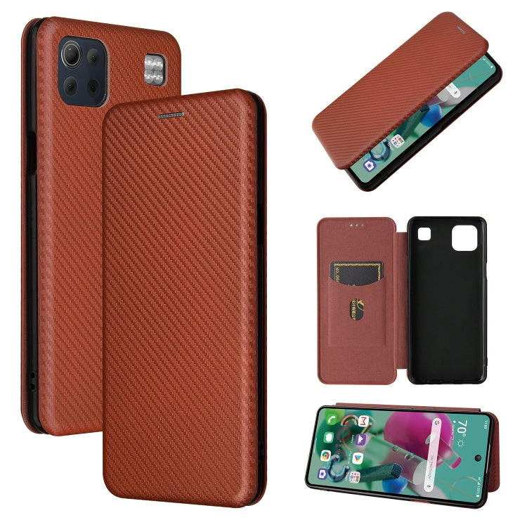 Carbon Fiber Texture Magnetic Horizontal Flip TPU + PC + PU Leather Case with Card Slot, For DOOGEE N30, For Fujitsu Arrows NX9 F-52A, For Oukitel WP5 / WP5 Pro, For Motorola Moto G9 Power, For LG K92 5G