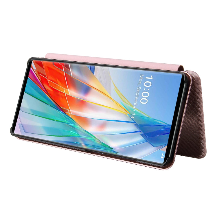 Carbon Fiber Texture Magnetic Horizontal Flip TPU + PC + PU Leather Case with Card Slot, For LG Wing 5G, For LG Wing 5G with Buckle, For OPPO A72 5G, For OPPO A15, For Motorola Moto  G9 Power