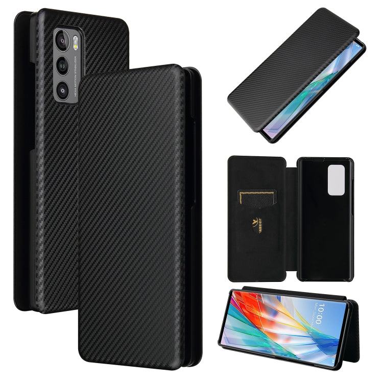Carbon Fiber Texture Magnetic Horizontal Flip TPU + PC + PU Leather Case with Card Slot, For LG Wing 5G, For LG Wing 5G with Buckle, For OPPO A72 5G, For OPPO A15, For Motorola Moto  G9 Power