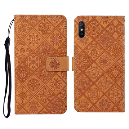 Ethnic Style Embossed Pattern Horizontal Flip Leather Case with Holder & Card Slots & Wallet & Lanyard, For Xiaomi Redmi 9, For Xiaomi Redmi 9A, For Xiaomi Redmi 9C