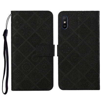 Ethnic Style Embossed Pattern Horizontal Flip Leather Case with Holder & Card Slots & Wallet & Lanyard, For Xiaomi Redmi 9, For Xiaomi Redmi 9A, For Xiaomi Redmi 9C