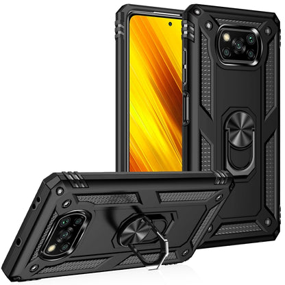 Shockproof TPU + PC Protective Case with 360 Degree Rotating Holder, For Xiaomi Poco X3 NFC