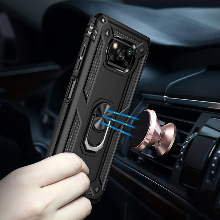 Shockproof TPU + PC Protective Case with 360 Degree Rotating Holder, For Xiaomi Poco X3 NFC