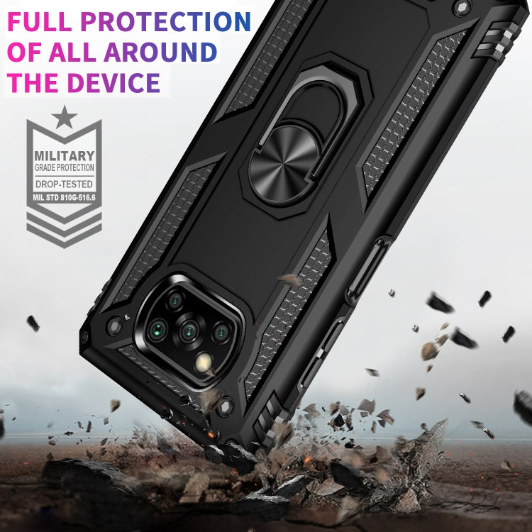 Shockproof TPU + PC Protective Case with 360 Degree Rotating Holder, For Xiaomi Poco X3 NFC