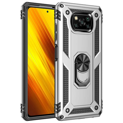 Shockproof TPU + PC Protective Case with 360 Degree Rotating Holder, For Xiaomi Poco X3 NFC
