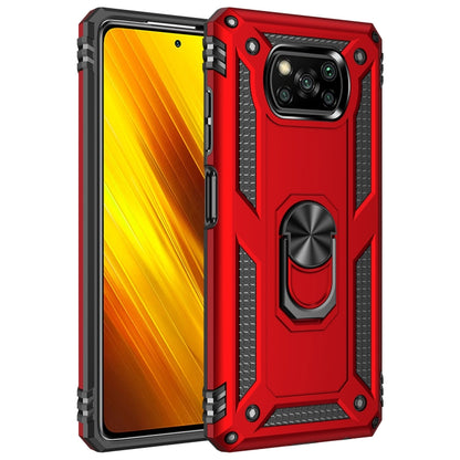 Shockproof TPU + PC Protective Case with 360 Degree Rotating Holder, For Xiaomi Poco X3 NFC