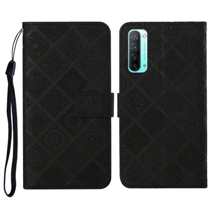 Ethnic Style Embossed Pattern Horizontal Flip Leather Case with Holder & Card Slots & Wallet & Lanyard, For OPPO Reno3, For OPPO Reno4, For OPPO Reno4 Lite