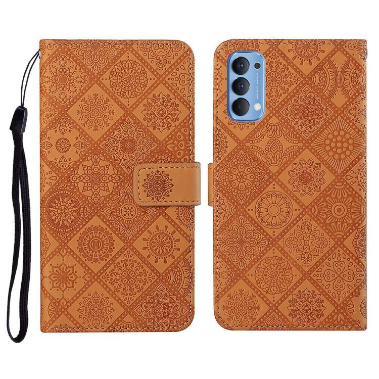 Ethnic Style Embossed Pattern Horizontal Flip Leather Case with Holder & Card Slots & Wallet & Lanyard, For OPPO Reno3, For OPPO Reno4, For OPPO Reno4 Lite