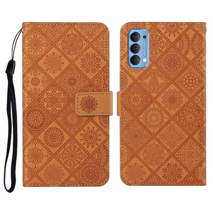 Ethnic Style Embossed Pattern Horizontal Flip Leather Case with Holder & Card Slots & Wallet & Lanyard, For OPPO Reno3, For OPPO Reno4, For OPPO Reno4 Lite
