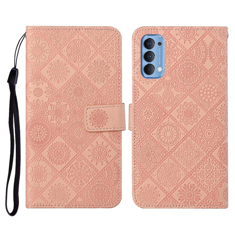 Ethnic Style Embossed Pattern Horizontal Flip Leather Case with Holder & Card Slots & Wallet & Lanyard, For OPPO Reno3, For OPPO Reno4, For OPPO Reno4 Lite