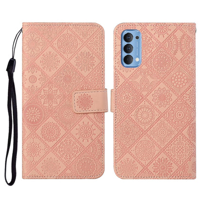 Ethnic Style Embossed Pattern Horizontal Flip Leather Case with Holder & Card Slots & Wallet & Lanyard, For OPPO Reno3, For OPPO Reno4, For OPPO Reno4 Lite