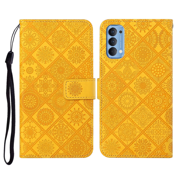 Ethnic Style Embossed Pattern Horizontal Flip Leather Case with Holder & Card Slots & Wallet & Lanyard, For OPPO Reno3, For OPPO Reno4, For OPPO Reno4 Lite