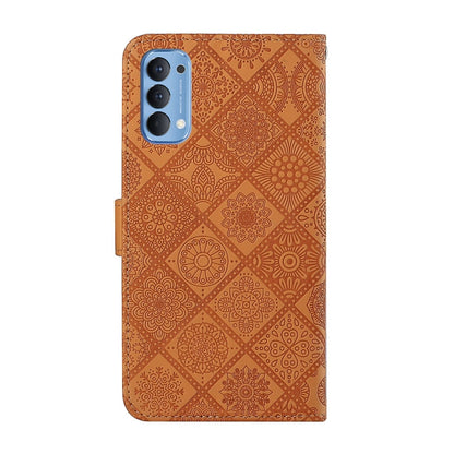Ethnic Style Embossed Pattern Horizontal Flip Leather Case with Holder & Card Slots & Wallet & Lanyard, For OPPO Reno4 Pro