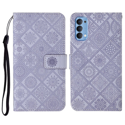 Ethnic Style Embossed Pattern Horizontal Flip Leather Case with Holder & Card Slots & Wallet & Lanyard, For OPPO Reno4 Pro